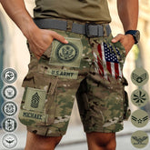 Custom Military Cargo Shorts - Honor Your Service with Branch, Rank, and Name